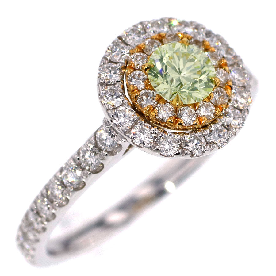 K18YG/WG ダイヤモンド リング 0.383ct Fancy Light Yellow Green SI1 D0.64ct – Venus  Jewel